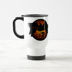 Térmica Caneca de Arte de Corvo Viagem Caneca de Arte de C