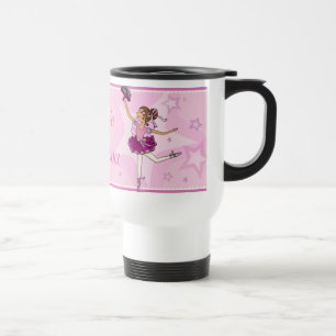 Térmica Caneca de aula de balé de menina com cabelo ruivo 