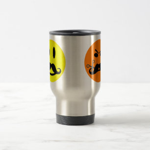 Térmica Caneca de bigode feliz e irritado - escolha o esti