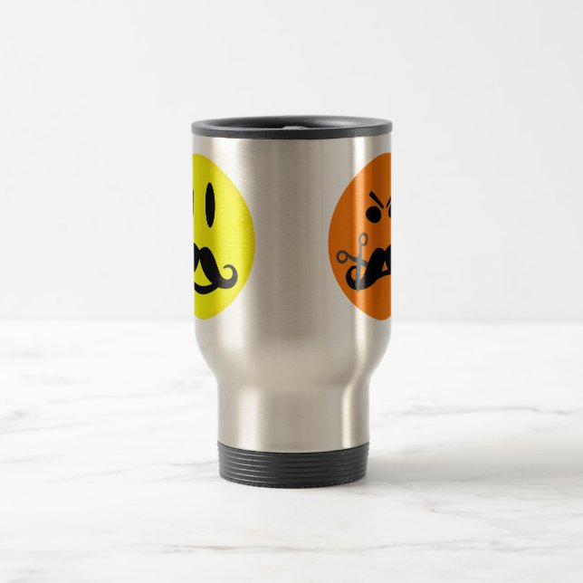 Térmica Caneca de bigode feliz e irritado - escolha o esti (Centro)