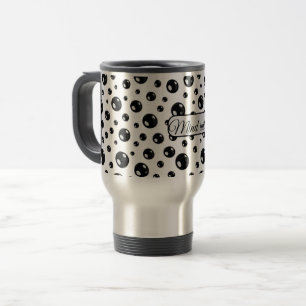 Térmica Caneca de Bolinhas Preta Brilhante – Presente Mini