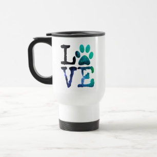Térmica Caneca de café azul e branca do impressão da pat