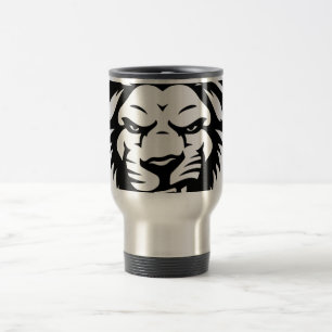 Térmica Caneca de Café Cabeça de Leão Ousado – Rei Preto e