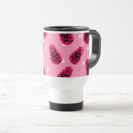 Térmica Caneca de Café com Pinhas Rosa