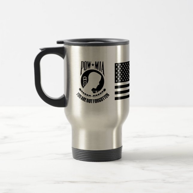 Térmica Caneca de café da BANDEIRA de POWMIA EUA (Esquerda)