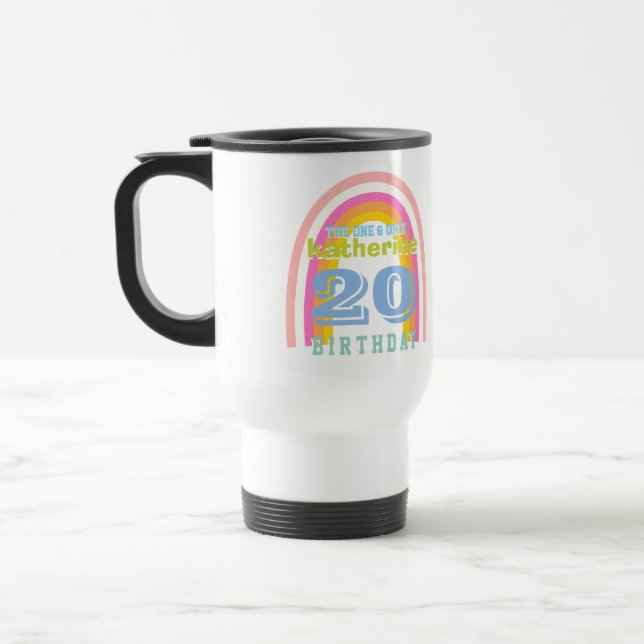 Térmica Caneca de café de aniversário anual Retro Rainbow  (Esquerda)