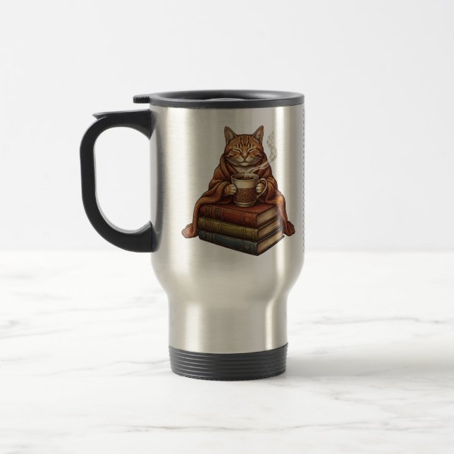 Térmica Caneca de Café do Gato Sonolento (Esquerda)