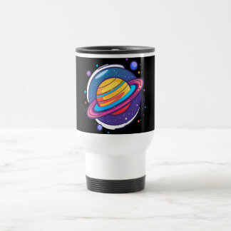 Térmica Caneca de Café do Planeta Saturno – Design Cósmico