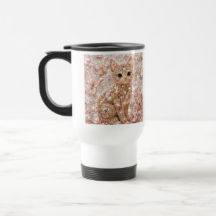 Térmica Caneca de Café Estética Gatinho Fofo Cristal Brilh