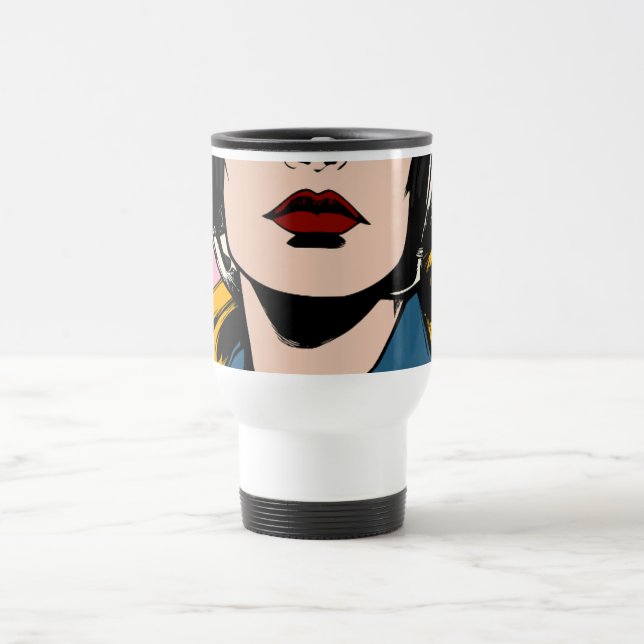 Térmica Caneca de Café Mulher Pop Art – Arte em Estilo de  (Centro)