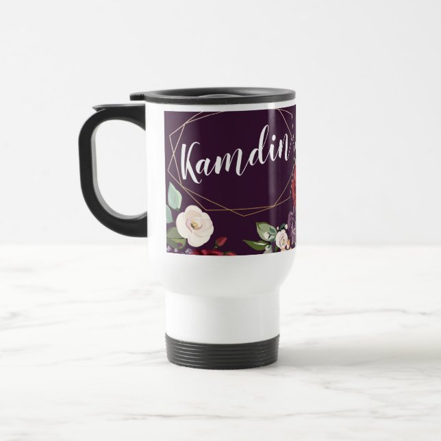 Térmica Caneca de café personalizada de 15 onças Rosas rox (Esquerda)