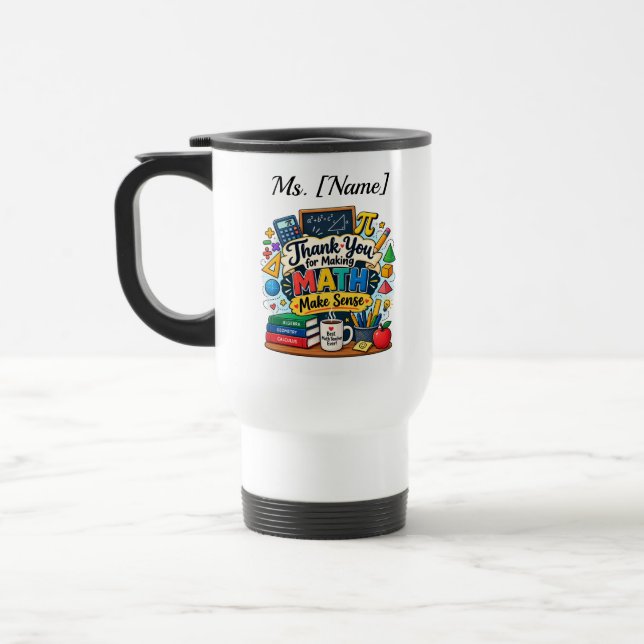 Térmica Caneca de Café Personalizada para Professor de Mat (Esquerda)