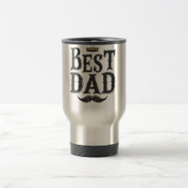 Térmica Caneca de café vintage "Melhor Pai" com coroa e bi
