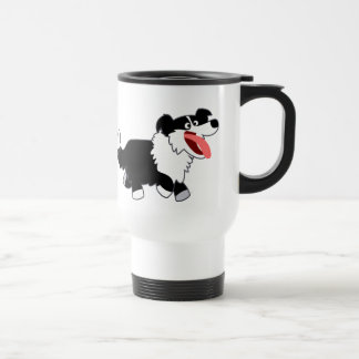 Térmica Caneca de Comutador Cachorrinho Pastor Collie Cart