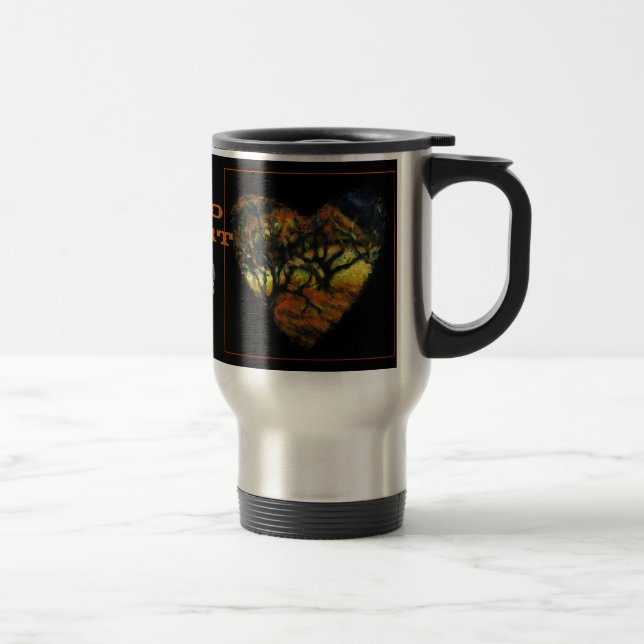 Térmica Caneca de Coração Selvagem com Árvores (Direita)