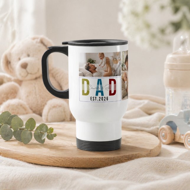 Térmica Caneca de Foto Personalizada – Nosso Primeiro Dia  (Personalized Photo Mug – Our First Father’s Day)