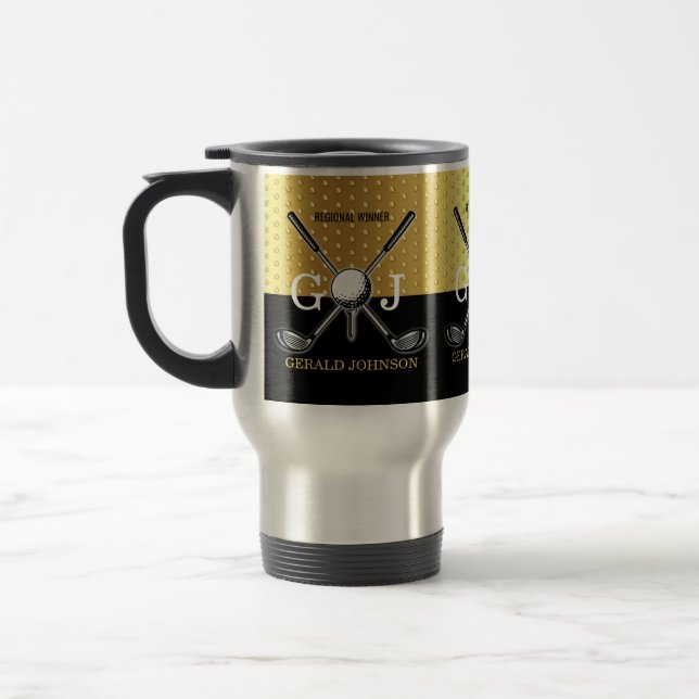 Térmica Caneca de Monograma de Golfe Elegante Personalizad (Esquerda)