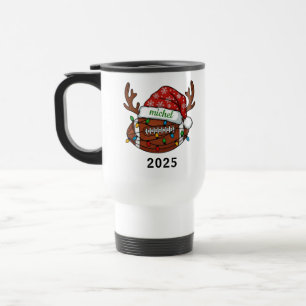 Térmica Caneca de Natal de Futebol 2025   Nome Personaliza