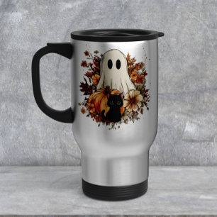 Térmica Caneca de outono personalizada com fantasma fofo e