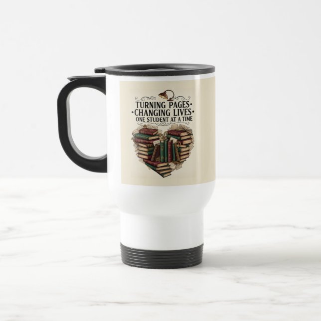 Térmica Caneca de Professor | Citação de Coração de Livro  (Esquerda)
