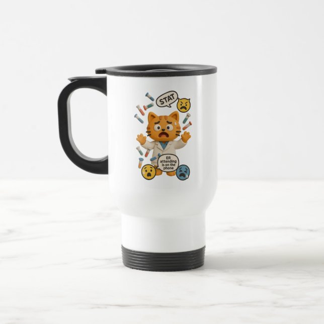 Térmica Caneca de Técnico de Laboratório Clínico Gato Faze (Esquerda)