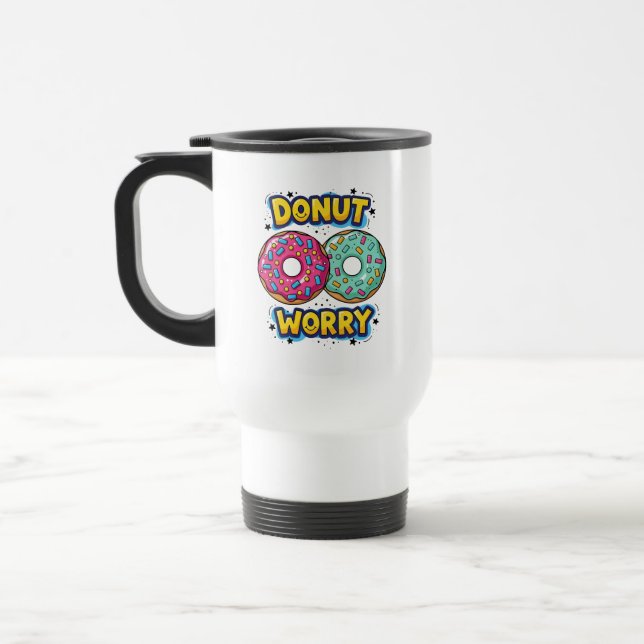 Térmica Caneca de viagem/ônibus Donut Worry (Esquerda)
