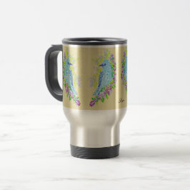 Térmica Caneca de Viagem/ Pássaros Azuis da Felicidade