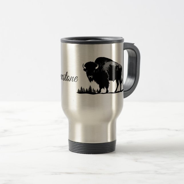 Térmica Caneca de viagem-Yellowstone Buffalo (Frente Esquerda)