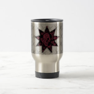 Térmica Caneca do crânio do punk (rosa escuro)