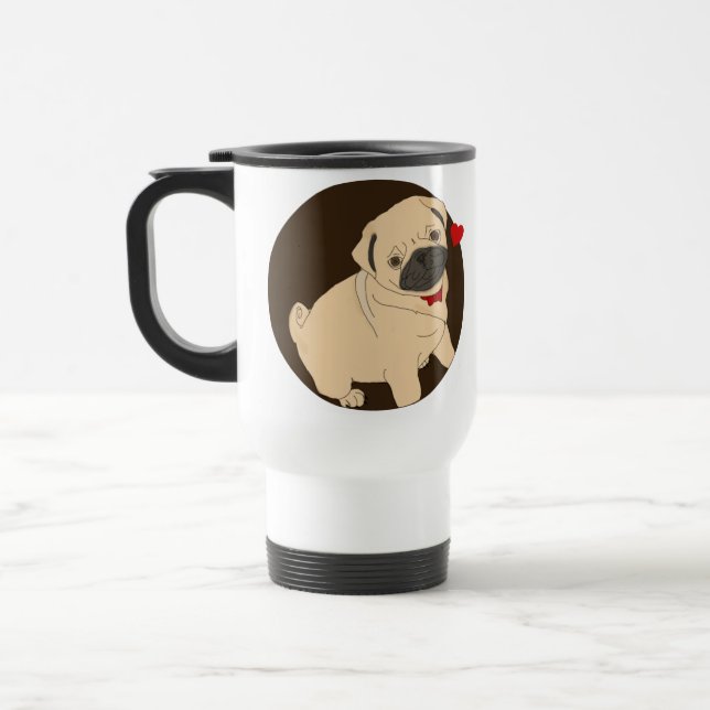 Térmica Caneca do Pug do amor (Esquerda)