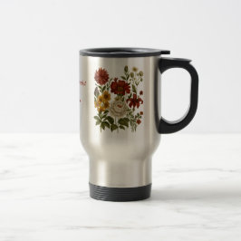 Térmica Caneca Floral Vintage Personalizada, Presente com