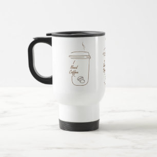 Térmica Caneca Fofa de Desenho Simples com Café