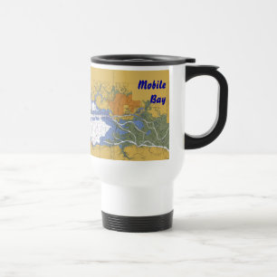 Térmica Caneca náutica Alabama da carta da baía móvel