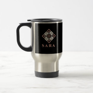 Térmica Caneca Nome SARA Padrão Geométrico Moderno Kufic