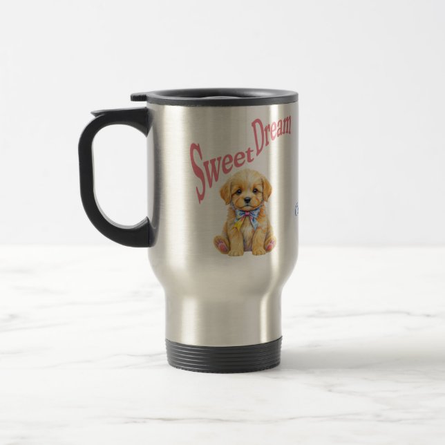 Térmica Caneca personalizada de aquarela de cachorro "Sonh (Esquerda)