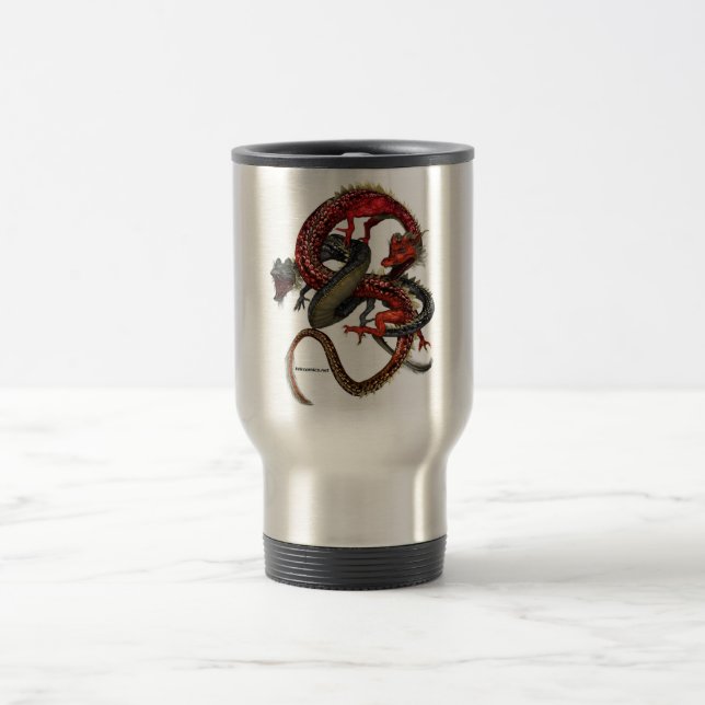 Térmica Caneca vermelha & preta dos dragões (Centro)