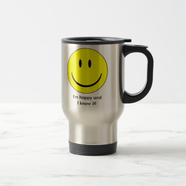 Térmica Cara feliz caneca isolada (Direita)