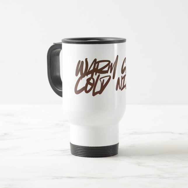 Térmica Copo Quente, Noite Fria — Caneca de Inverno para G (Frente Esquerda)