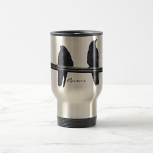 Térmica "CORVOS NUM FIO" Caneca de Vida Selvagem de Corvid