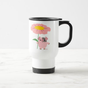 Térmica Desenhos animados bonitos leitães com uma caneca