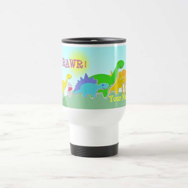 Térmica Diga Rawr! Dinossauros de volta à caneca do nome (Centro)