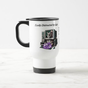 Térmica Distraído facilmente por gatos - caneca de gato en