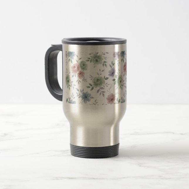 Térmica Elegante Invólucro de Caneca com Flores – Personal (Frente Esquerda)