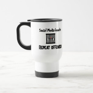 Térmica Engraçado prisioneiro preso com caneca de mídia so