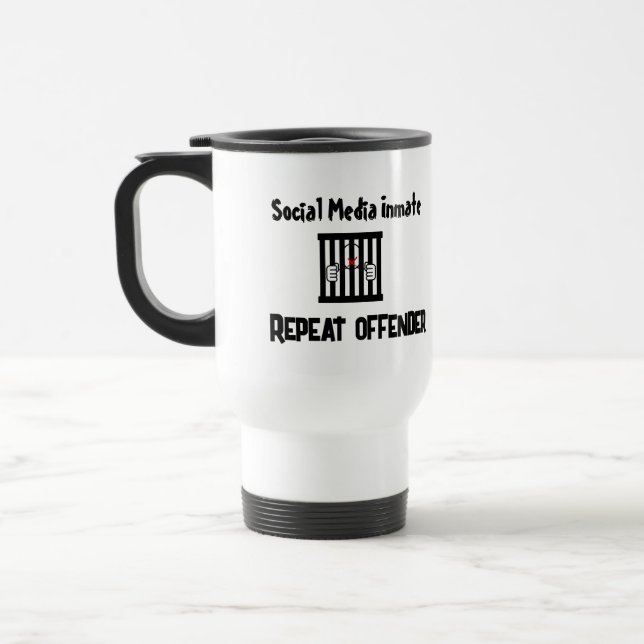 Térmica Engraçado prisioneiro preso com caneca de mídia so (Esquerda)