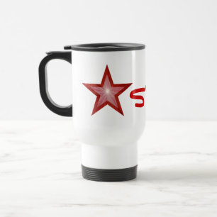 Térmica Estrela vermelha "ESTRELA!" branco da caneca de