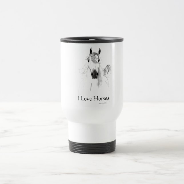 Térmica Eu amo a caneca dos cavalos (Centro)