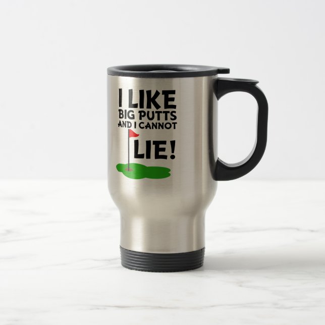 Térmica Eu gosto da caneca engraçada do golfe das tacadas (Direita)