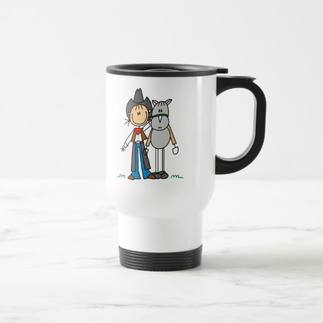 Térmica Figura vaqueira da vara com caneca do cavalo (Direita)