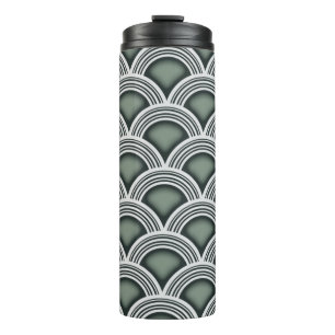 Térmica Garrafa de Água com Círculos Concêntricos Art Deco